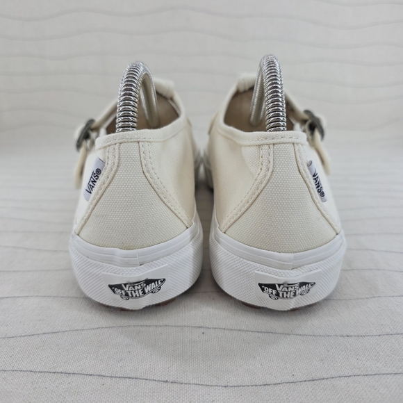 Vans Womens Style 93 Mary Jane Beige Linen Canvas Buckle Shoes Chunky Size 8.5 - Picture 5 of 12